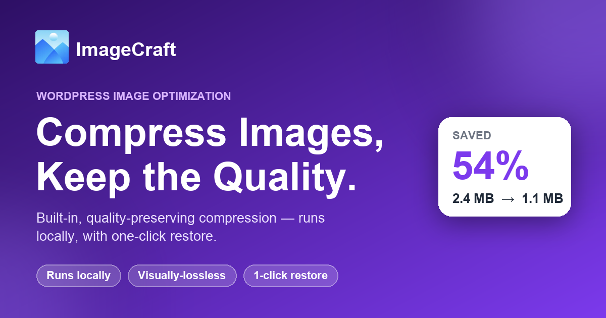 Shrink Your Image Files Without Losing Quality — Right Inside WordPress