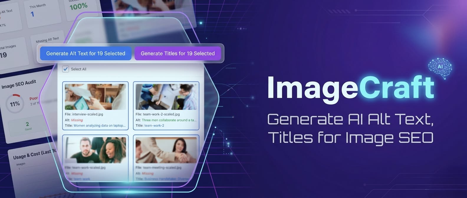 Meet ImageCraft: AI Alt Text, File Renaming & Image SEO for WordPress